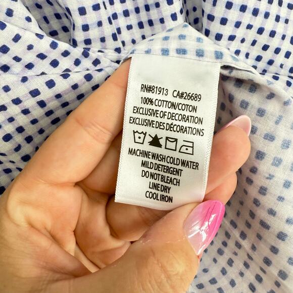 Robert Graham Woven Button Front Long Sleeve, Pemba Purple Navy Plaid Check M - Picture 4 of 10